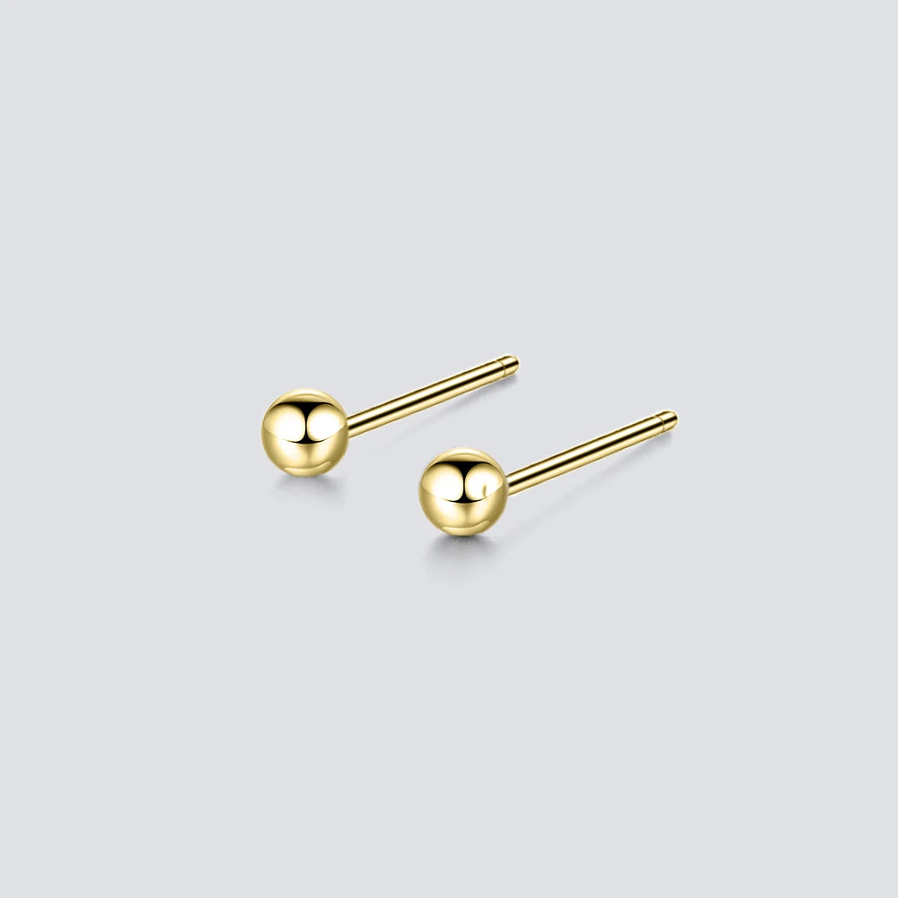 Eterna Sphere 14K Gold-Plated Ball Stud Earrings Set