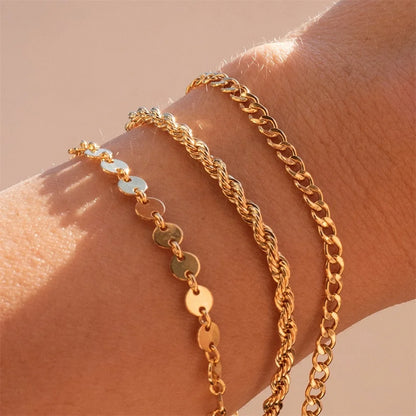 Celeste Gold Coin Chain Bracelet