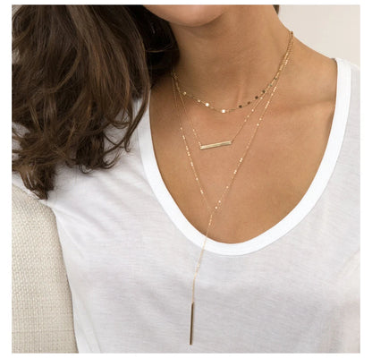 Eterna Lariat Y-Shaped Bar Pendant Necklace