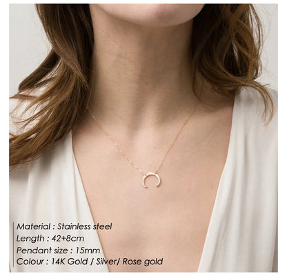 Eterna Crescent Moon Pendant Necklace