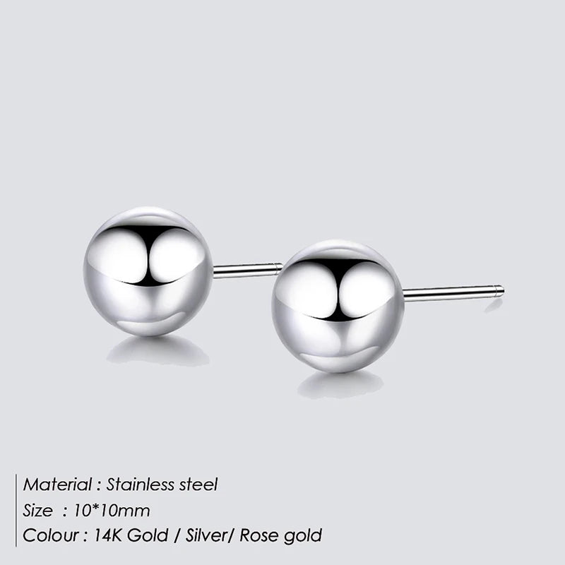 Eterna Sphere Hypoallergenic Ball Stud Earrings