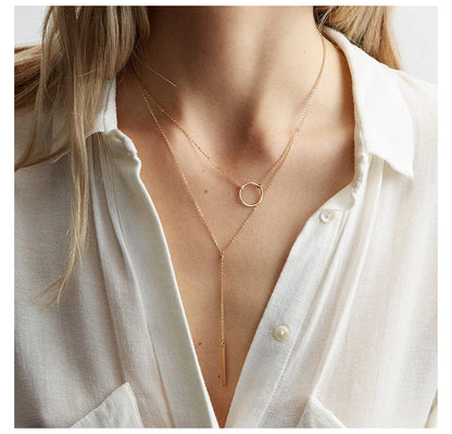 Eterna Lariat Y-Shaped Bar Pendant Necklace