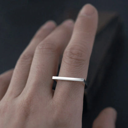 Eterna Edge Minimalist Geometric Bar Ring