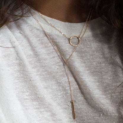 Eterna Orbit Hammered Circle Pendant Necklace