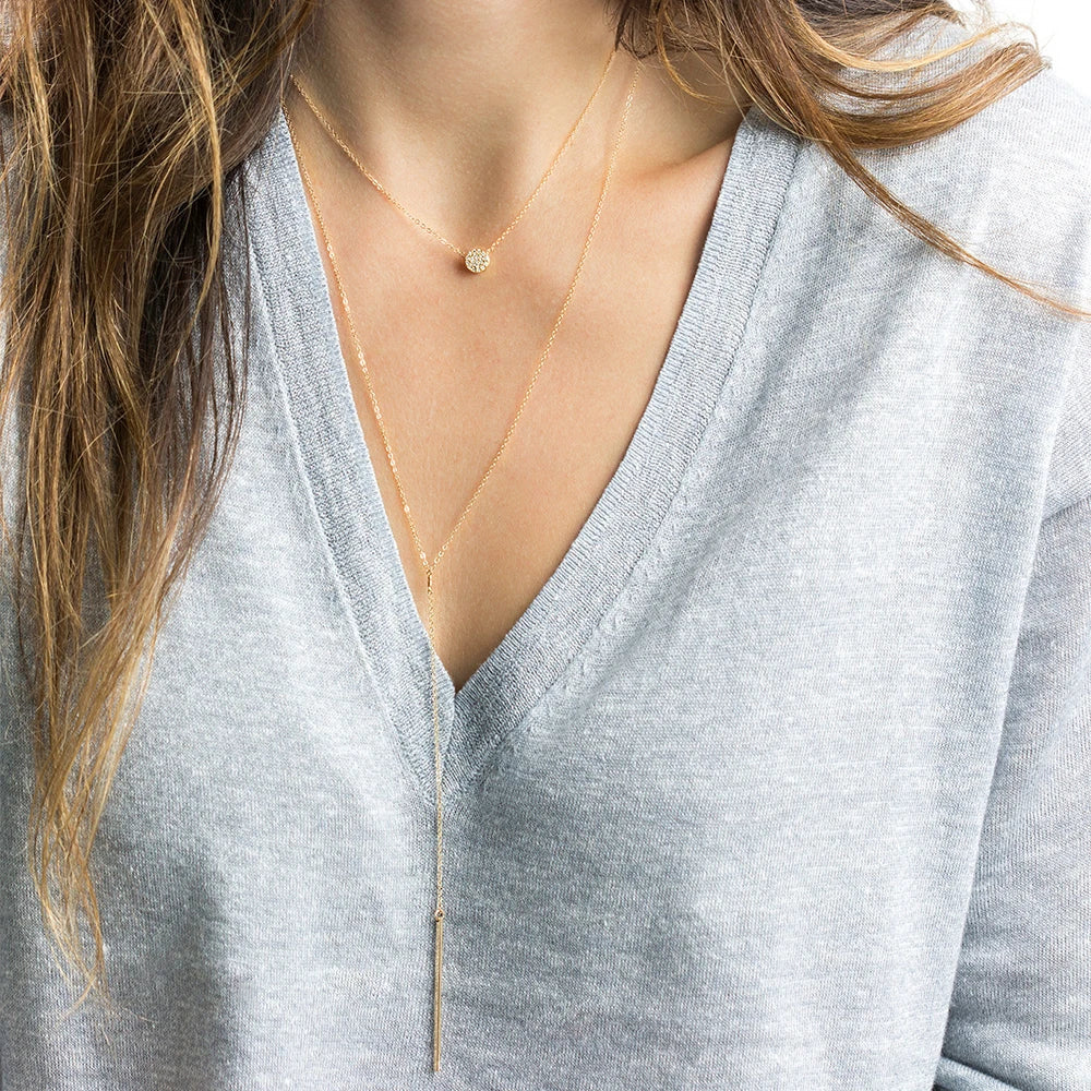 Eterna Lariat Y-Shaped Bar Pendant Necklace