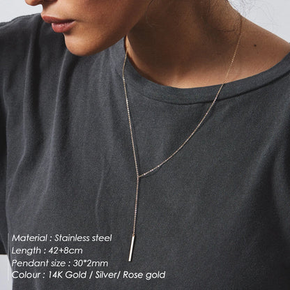 Eterna Grace Vertical Bar Pendant Necklace