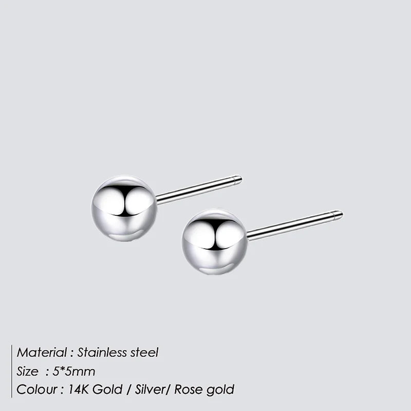 Eterna Sphere Hypoallergenic Ball Stud Earrings