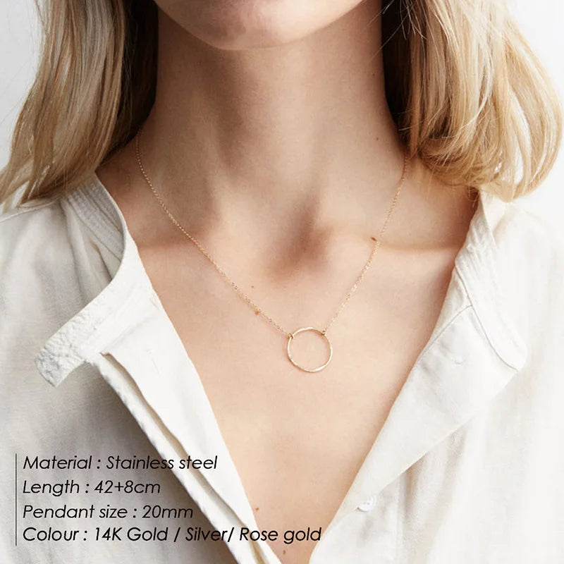 Eterna Orbit Hammered Circle Pendant Necklace