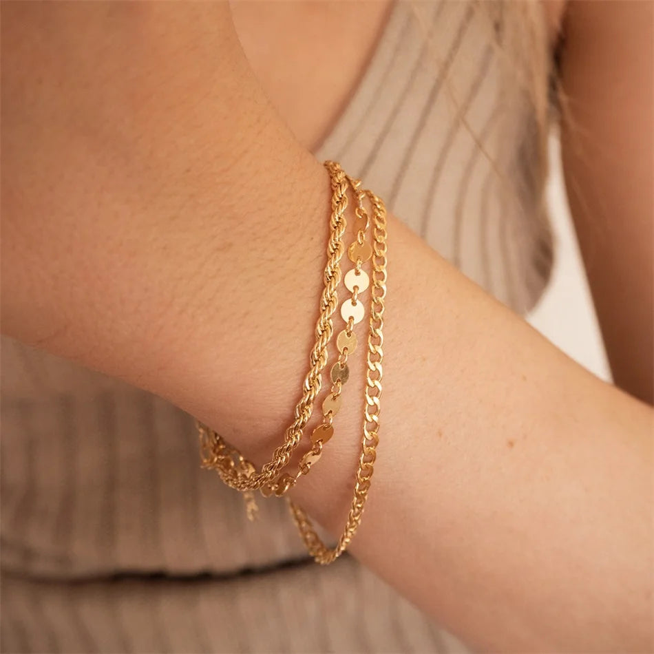 Celeste Gold Coin Chain Bracelet