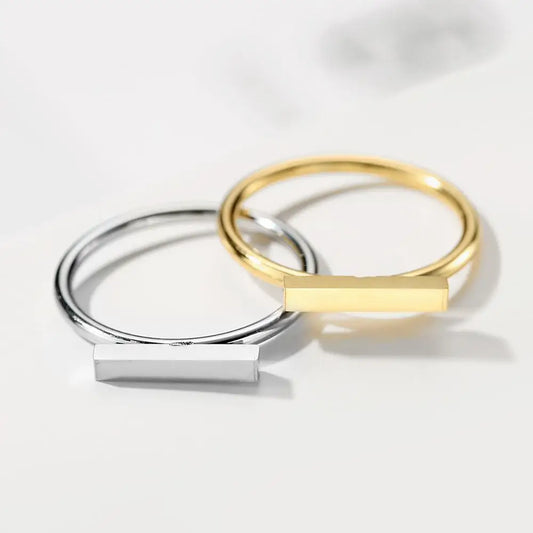 Eterna Bar Minimalist Geometric Ring