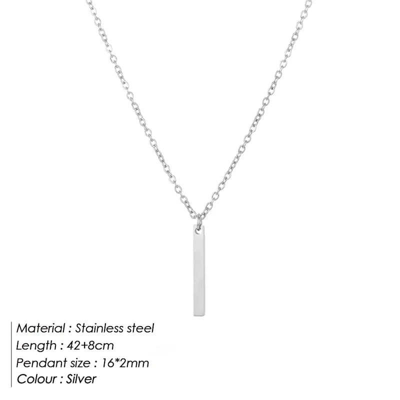 Aurelia Minimalist Gold Bar Pendant Necklace