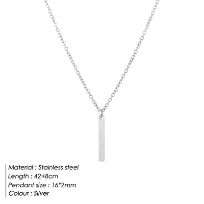 Aurelia Minimalist Gold Bar Pendant Necklace