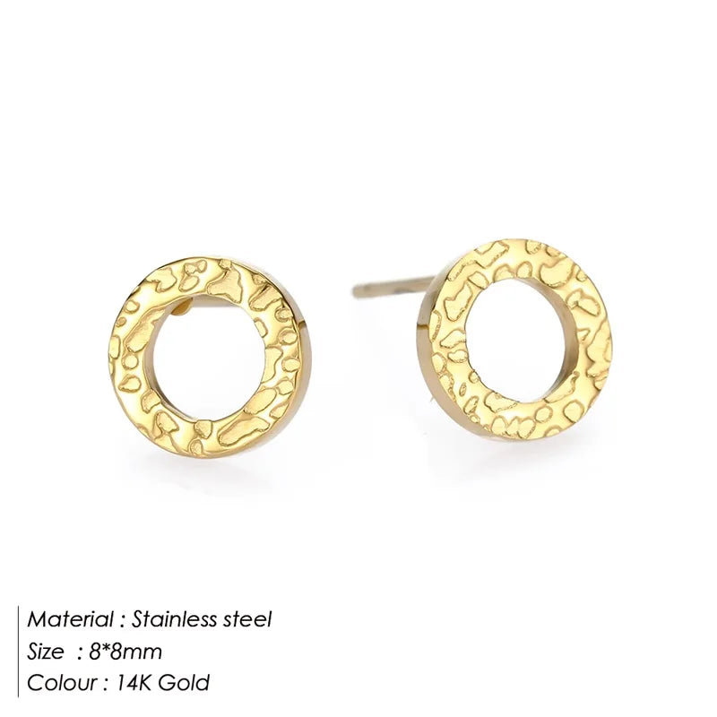 Eterna Circle Minimalist Open Circle Stud Earrings