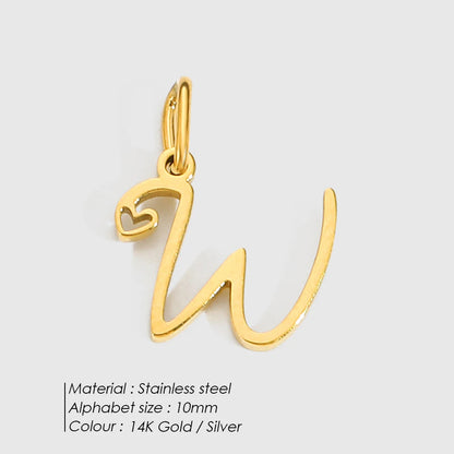 Personalized Heart Artistic Alphabet Charm