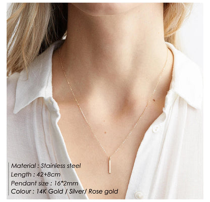 Eterna Grace Vertical Bar Pendant Necklace