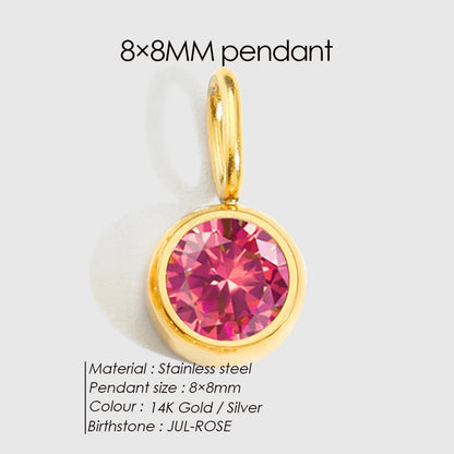 Birthstone Pendant Charms – Personalized Crystal Zirconia