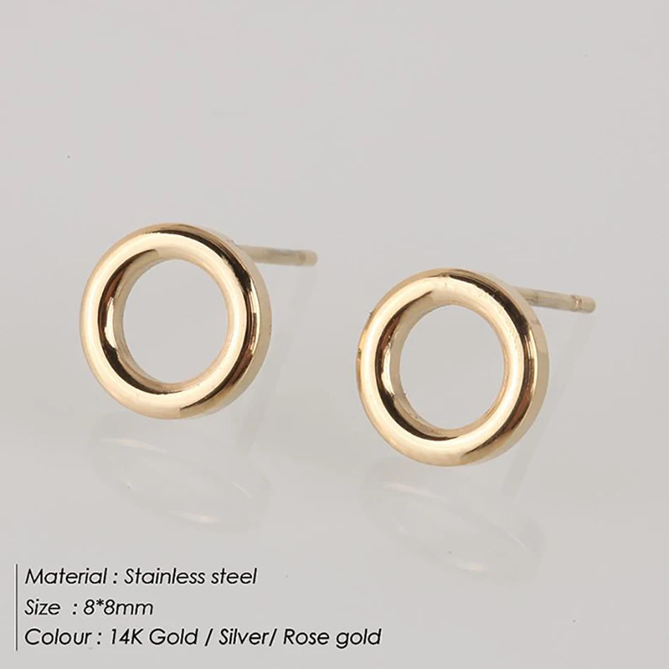 Eterna Circle Minimalist Open Circle Stud Earrings