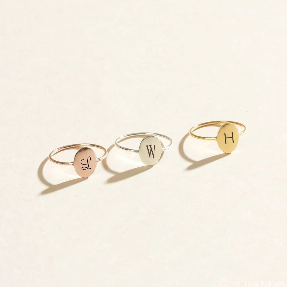 Personalized Initial Oval Ring