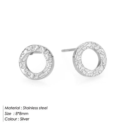 Eterna Circle Minimalist Open Circle Stud Earrings