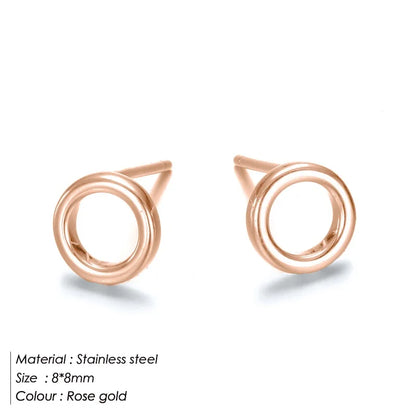 Eterna Circle Minimalist Open Circle Stud Earrings