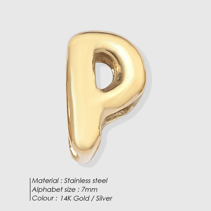 3D Bubble Letter Charm Pendants