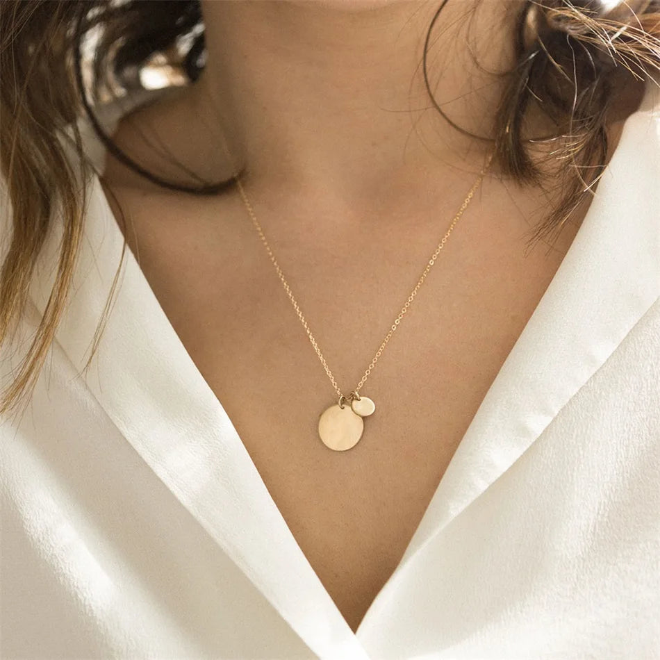 Harmony Double Disc Pendant Necklace