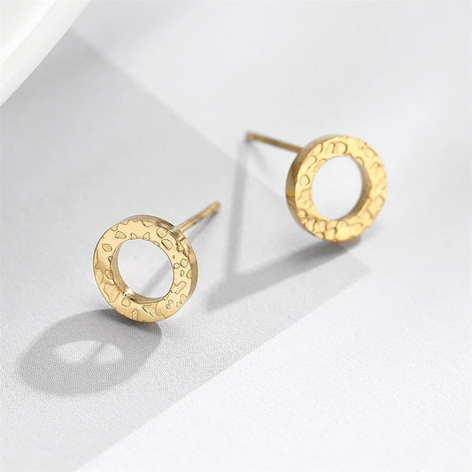 Eterna Circle Minimalist Open Circle Stud Earrings