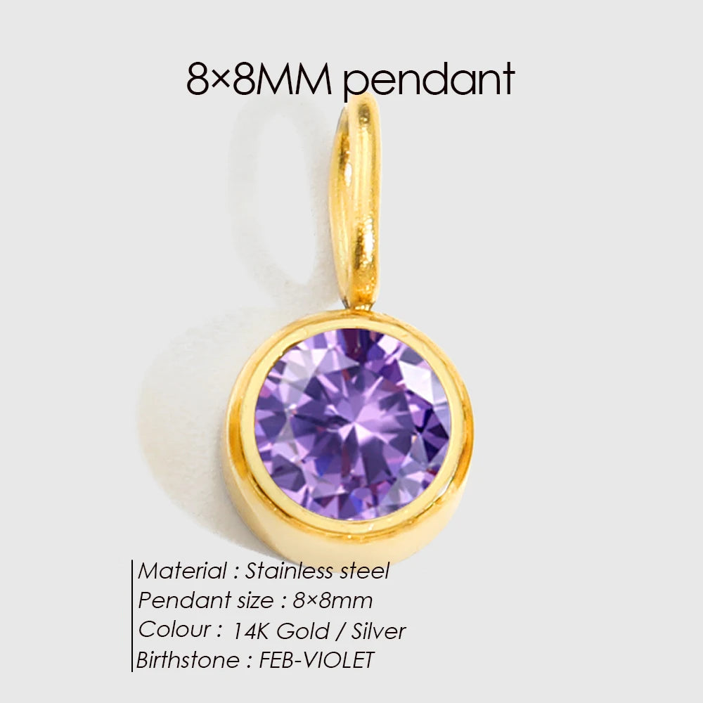 Birthstone Pendant Charms – Personalized Crystal Zirconia