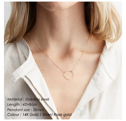 Eterna Orbit Hammered Circle Pendant Necklace