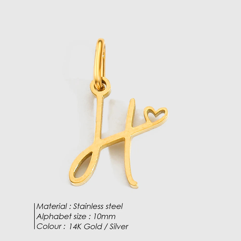 Personalized Heart Artistic Alphabet Charm