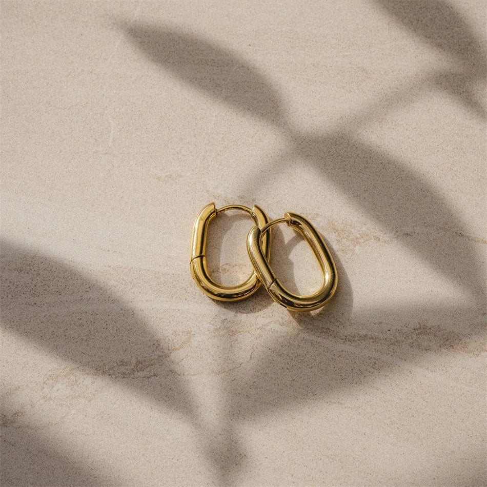 U-Shaped Hoop Earrings