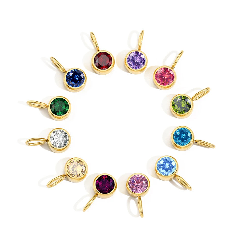 Birthstone Pendant Charms – Personalized Crystal Zirconia