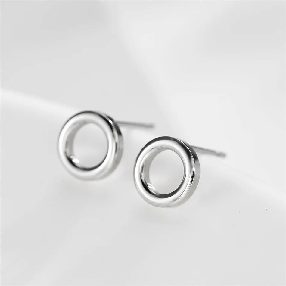 Eterna Circle Minimalist Open Circle Stud Earrings