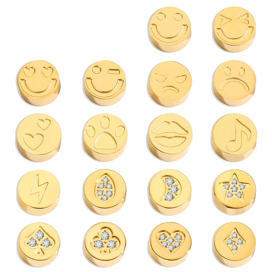 Gold Plated Stainless Steel Emoji & Symbol Charms