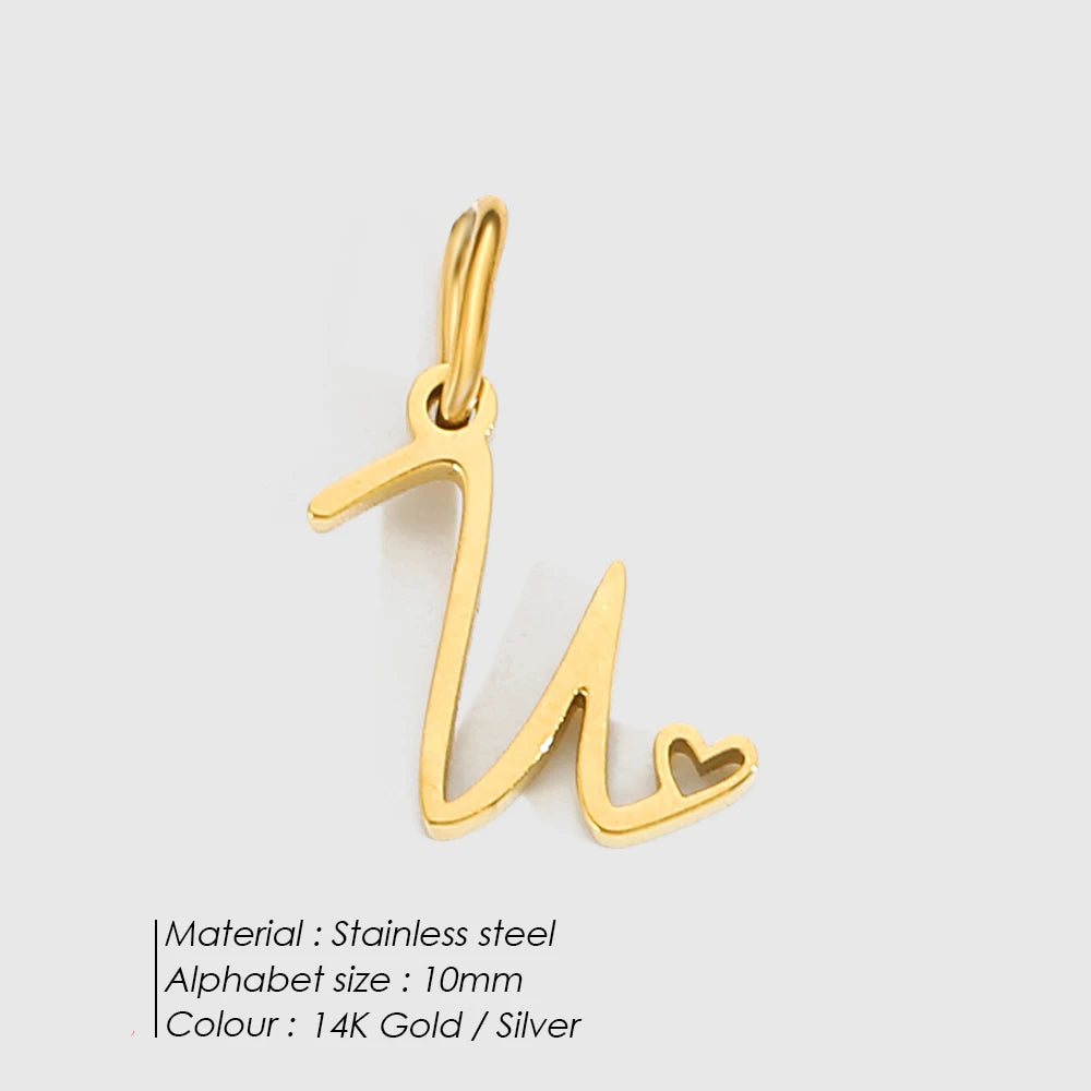 Personalized Heart Artistic Alphabet Charm