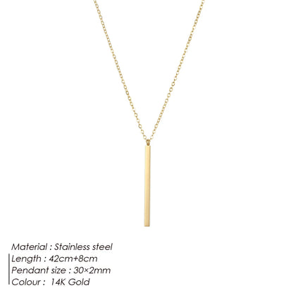 Aurelia Minimalist Gold Bar Pendant Necklace