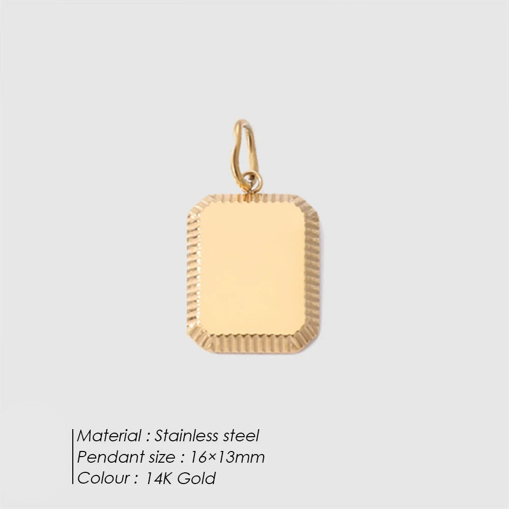 Engravable Square Tag Charm