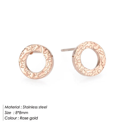 Eterna Circle Minimalist Open Circle Stud Earrings