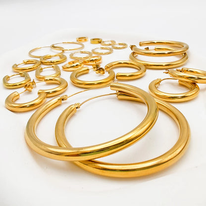 Luxe Circles Hoop Earrings Set