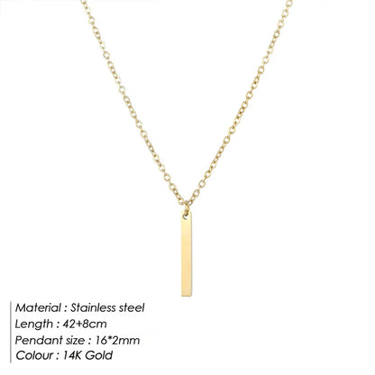 Aurelia Minimalist Gold Bar Pendant Necklace