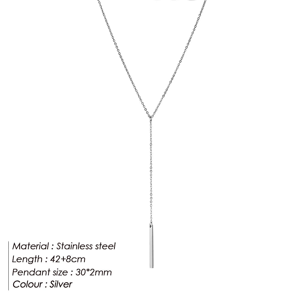 Eterna Lariat Y-Shaped Bar Pendant Necklace