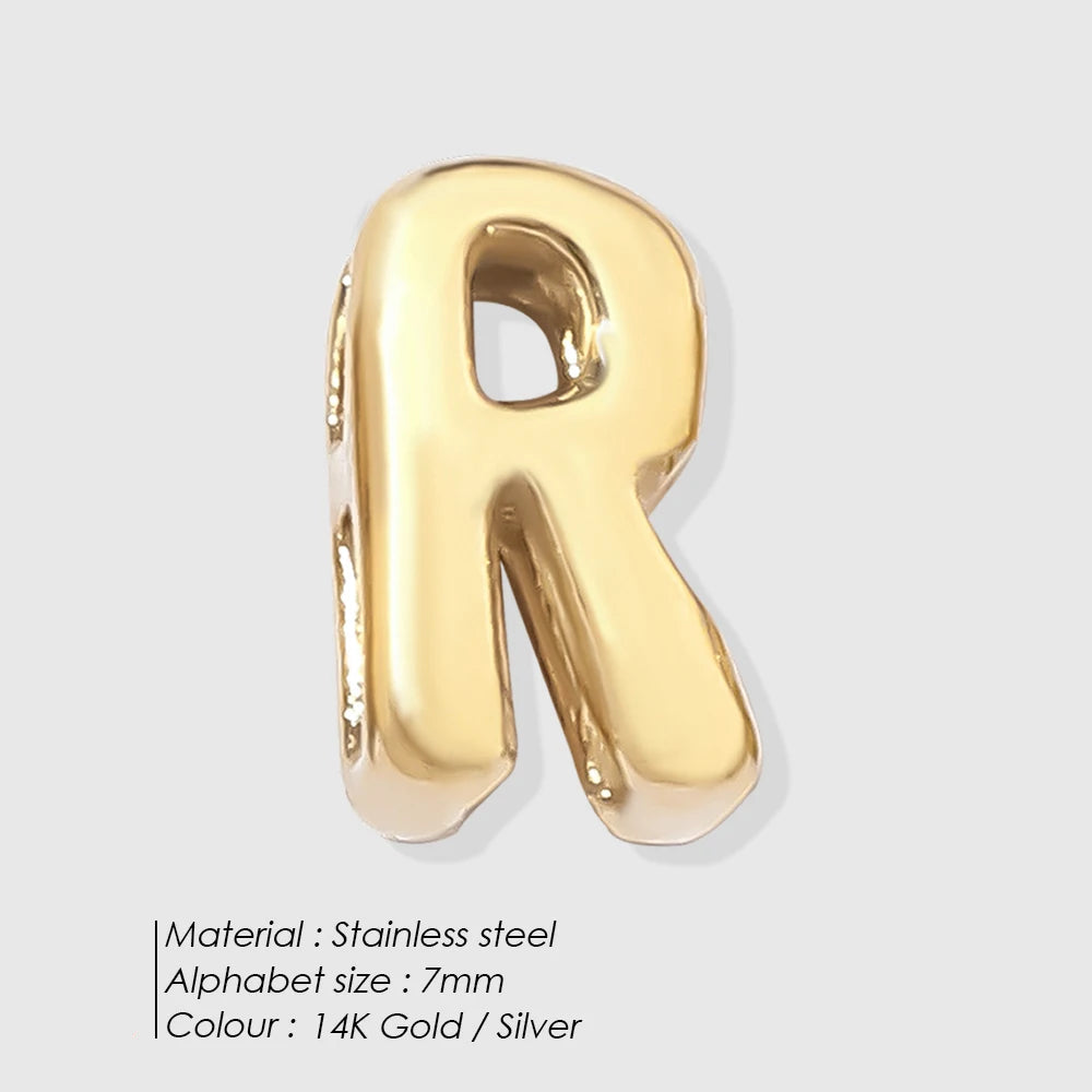 3D Bubble Letter Charm Pendants