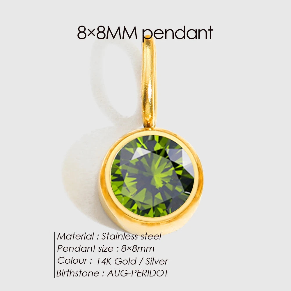 Birthstone Pendant Charms – Personalized Crystal Zirconia