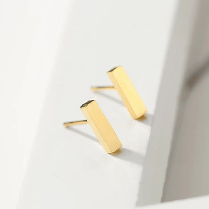 Eterna Line Minimalist Bar Stud Earrings