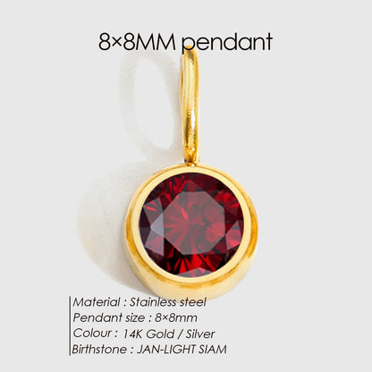 Birthstone Pendant Charms – Personalized Crystal Zirconia