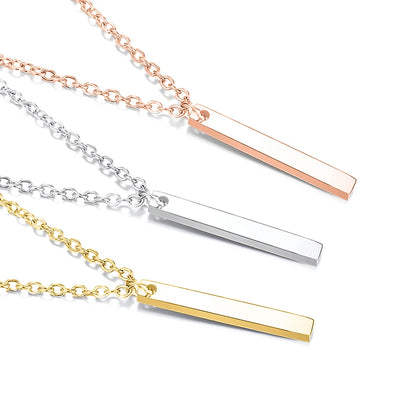 Aurelia Minimalist Gold Bar Pendant Necklace