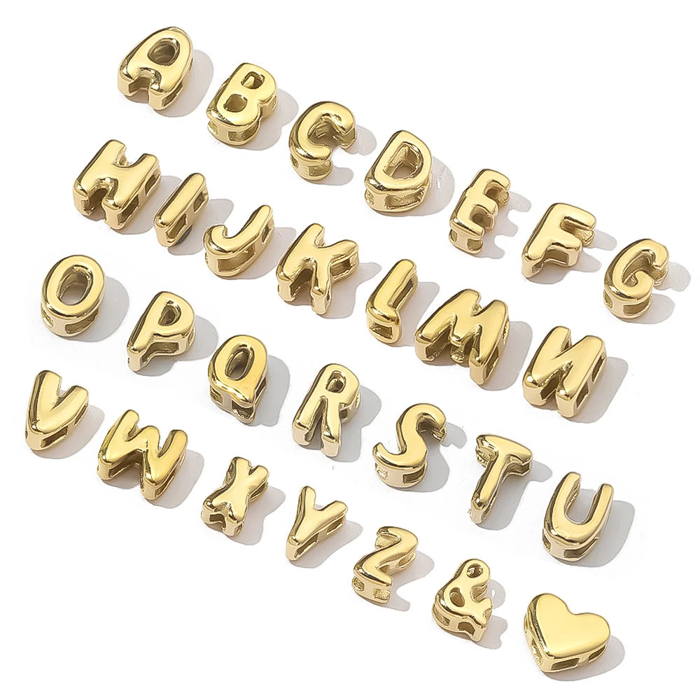 3D Bubble Letter Charm Pendants