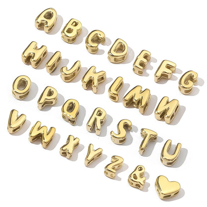 3D Bubble Letter Charm Pendants