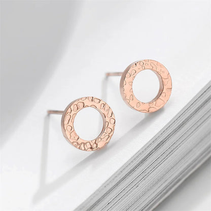 Eterna Circle Minimalist Open Circle Stud Earrings