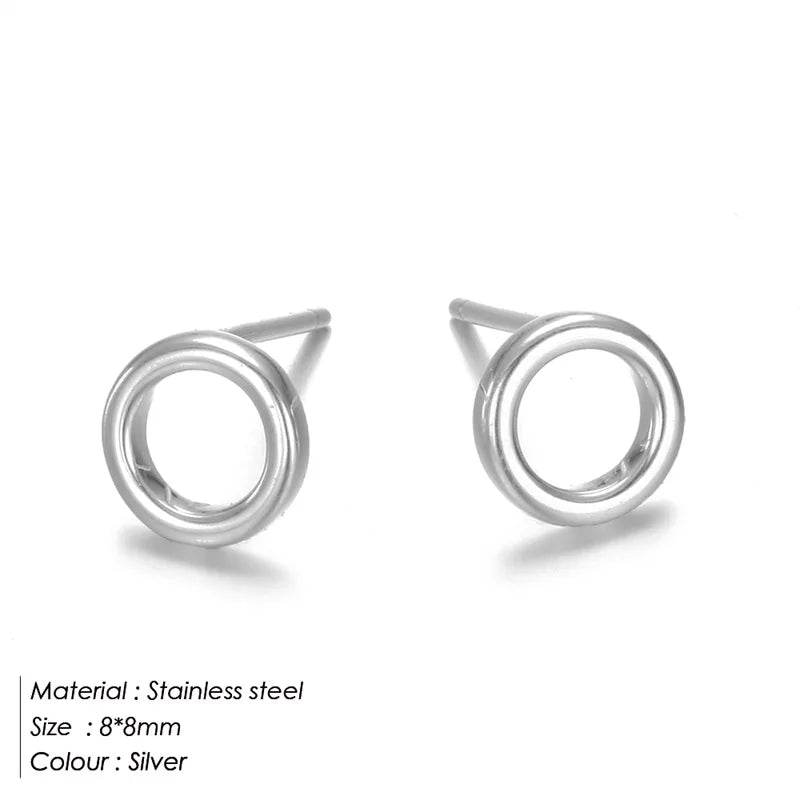 Eterna Circle Minimalist Open Circle Stud Earrings